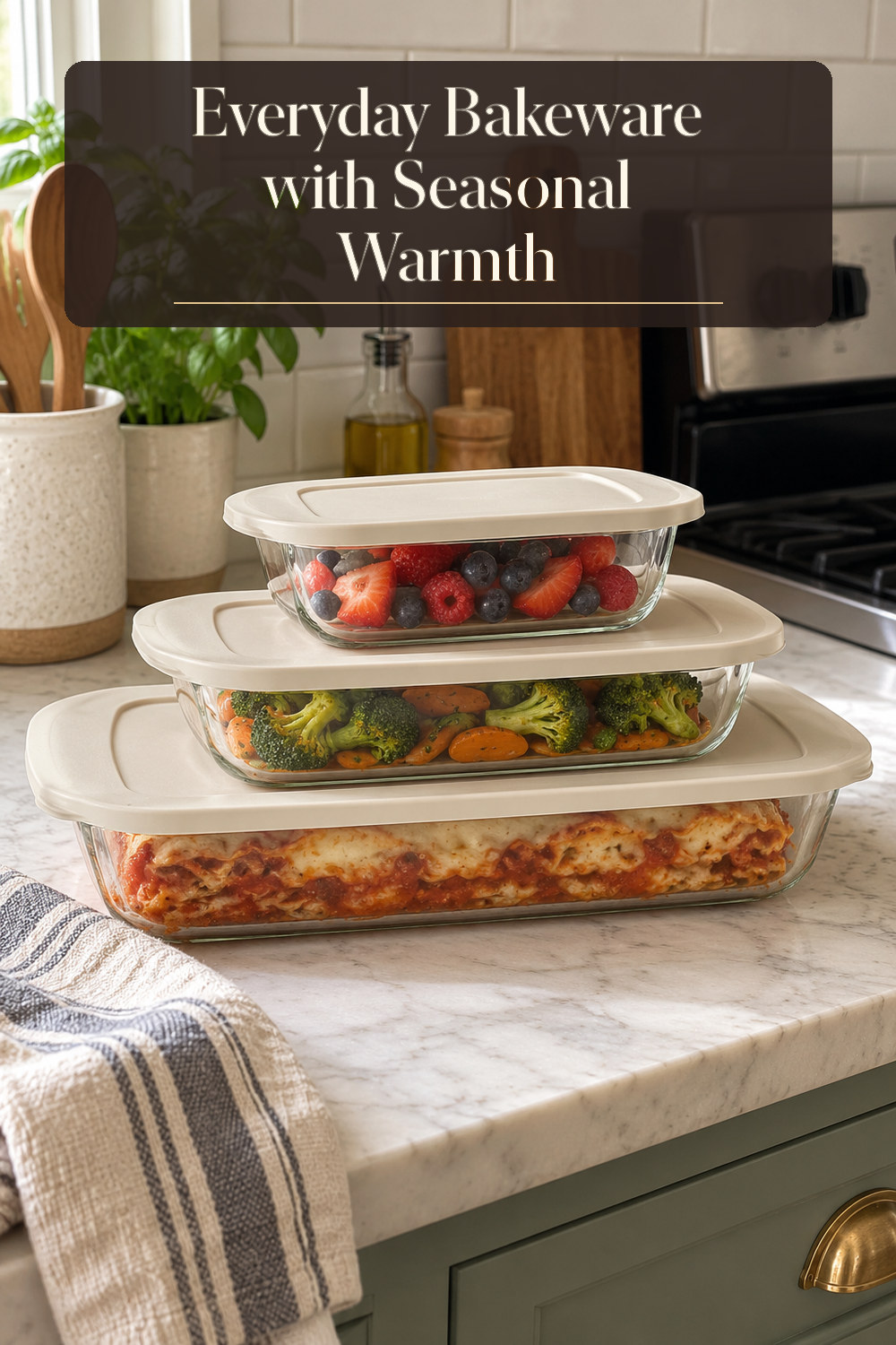A realistic bakeware used naturally in a softly lit kitchen at home.