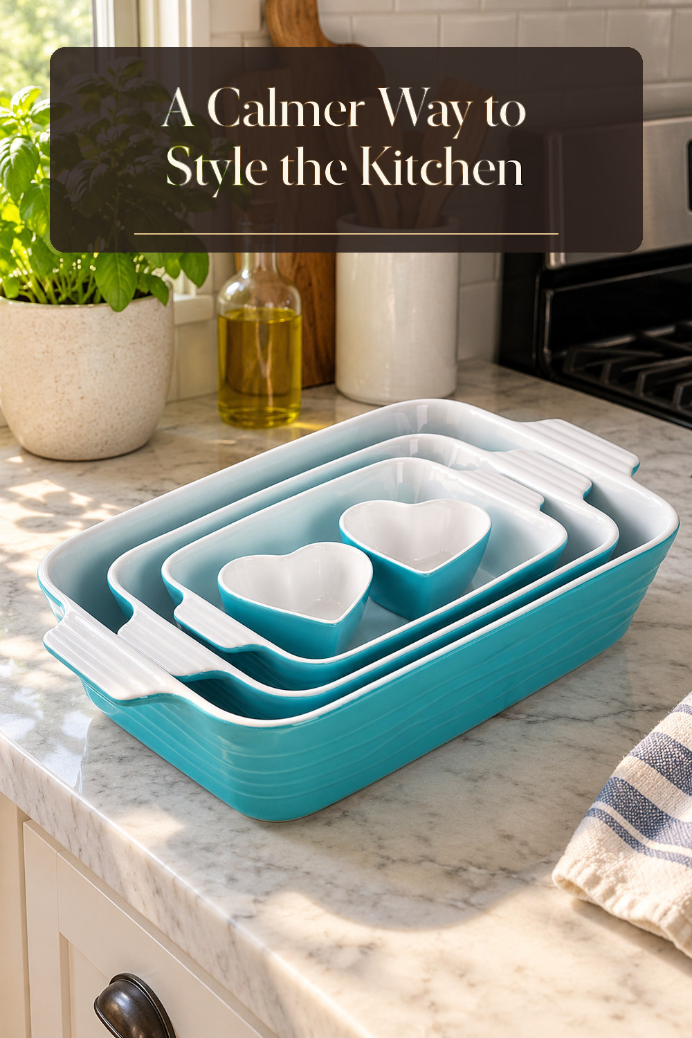 A realistic bakeware used naturally in a softly lit kitchen at home.