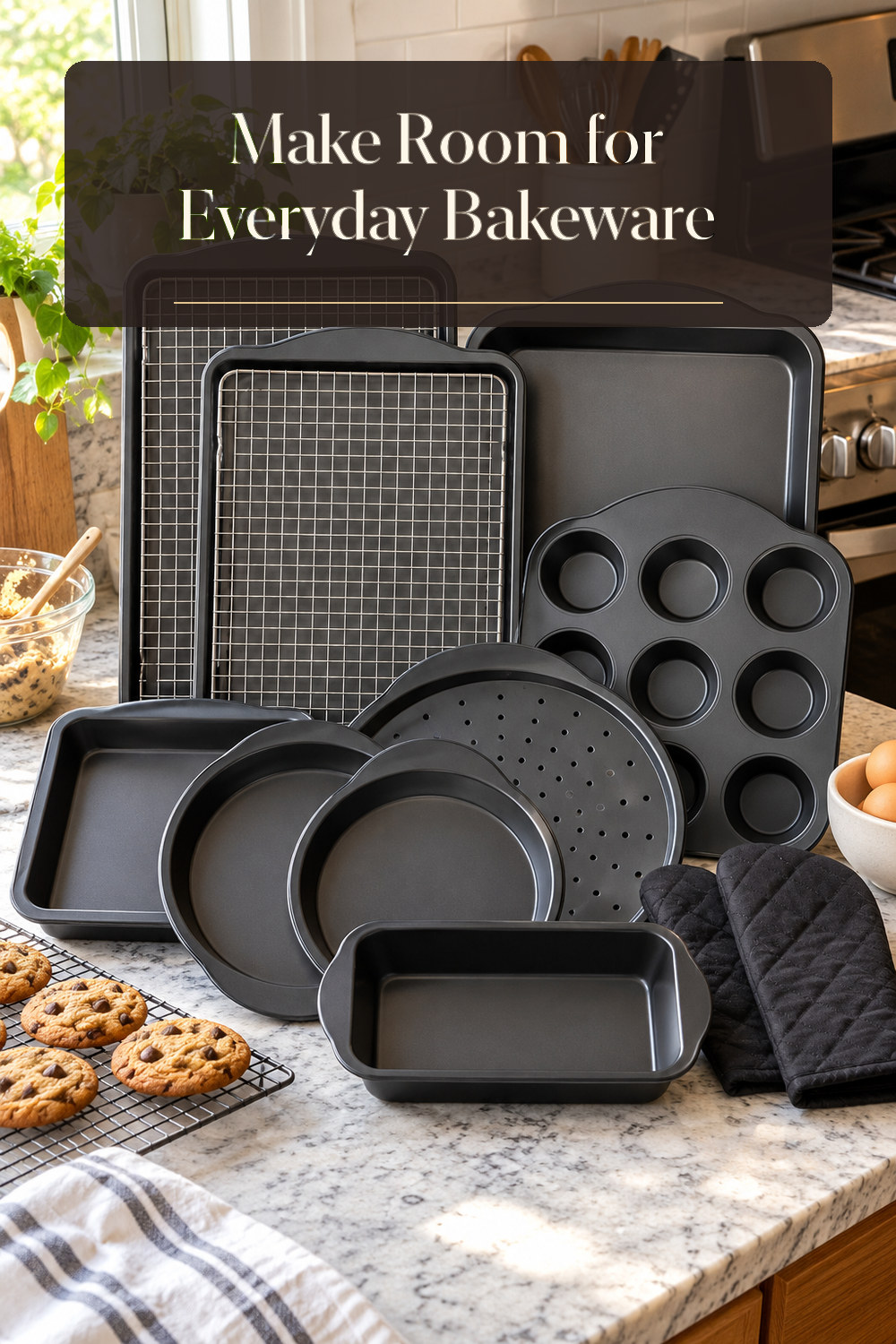 A realistic bakeware used naturally in a softly lit kitchen at home.
