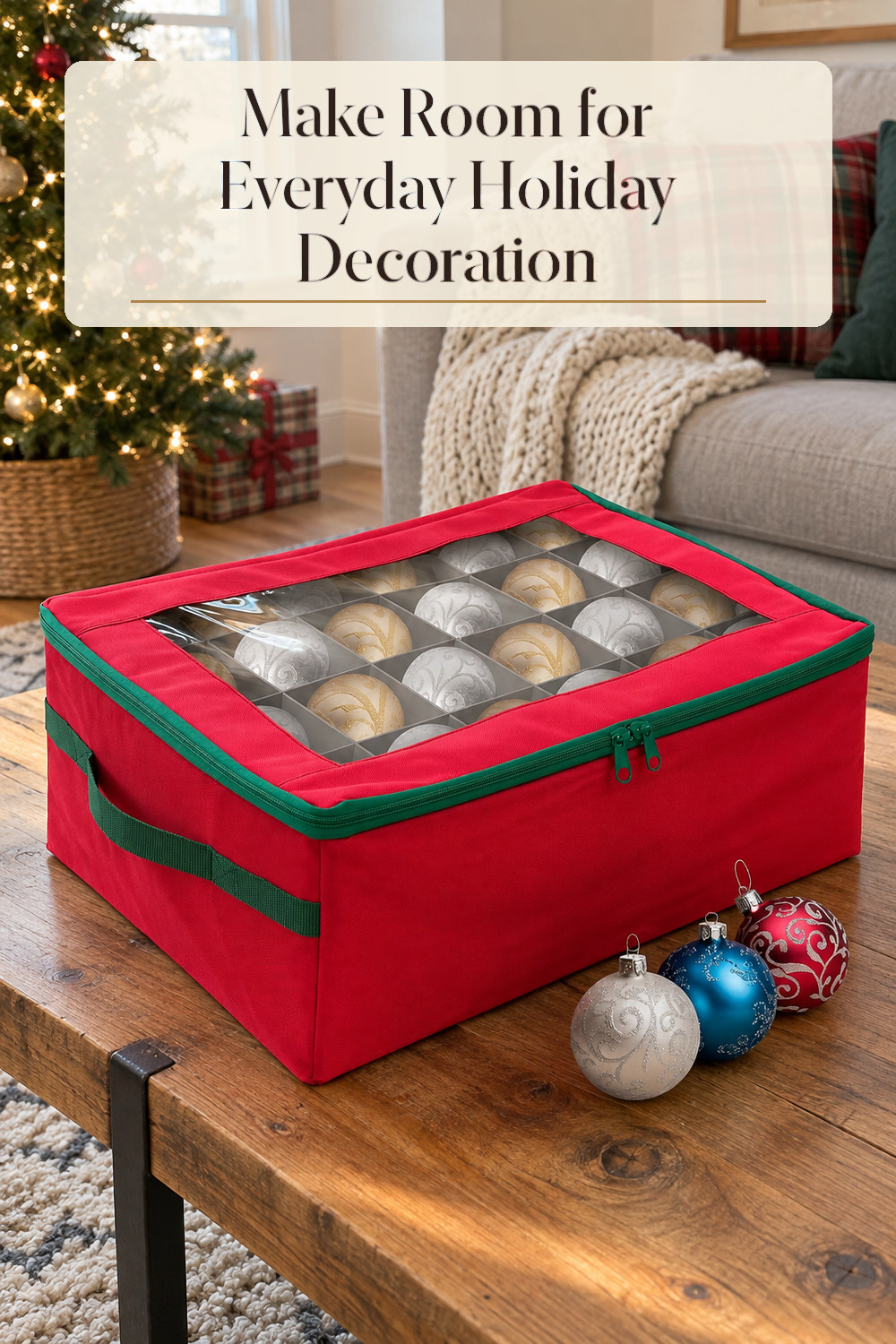 A realistic holiday decoration used naturally in a softly lit living room or entryway at home.