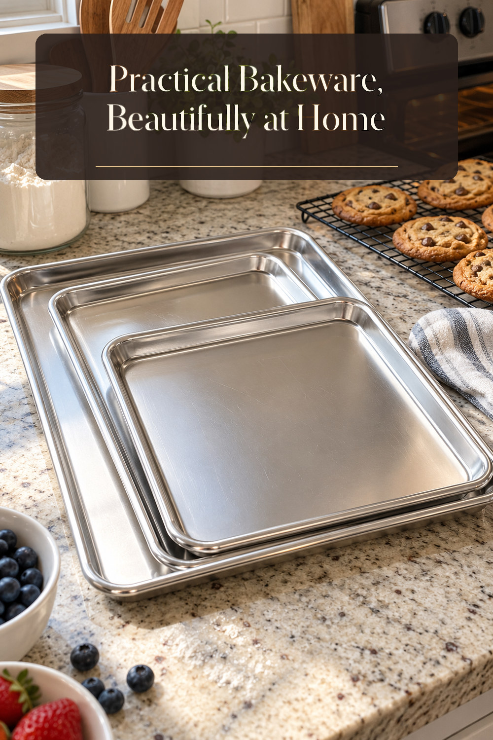 A realistic bakeware used naturally in a softly lit kitchen at home.