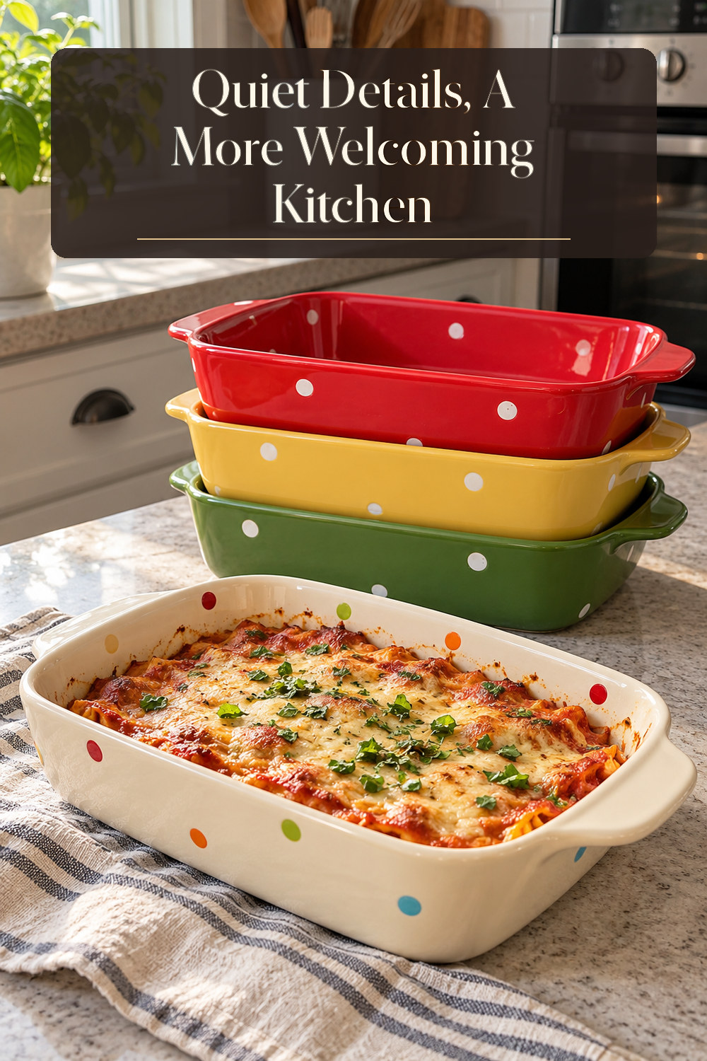 A realistic bakeware used naturally in a softly lit kitchen at home.