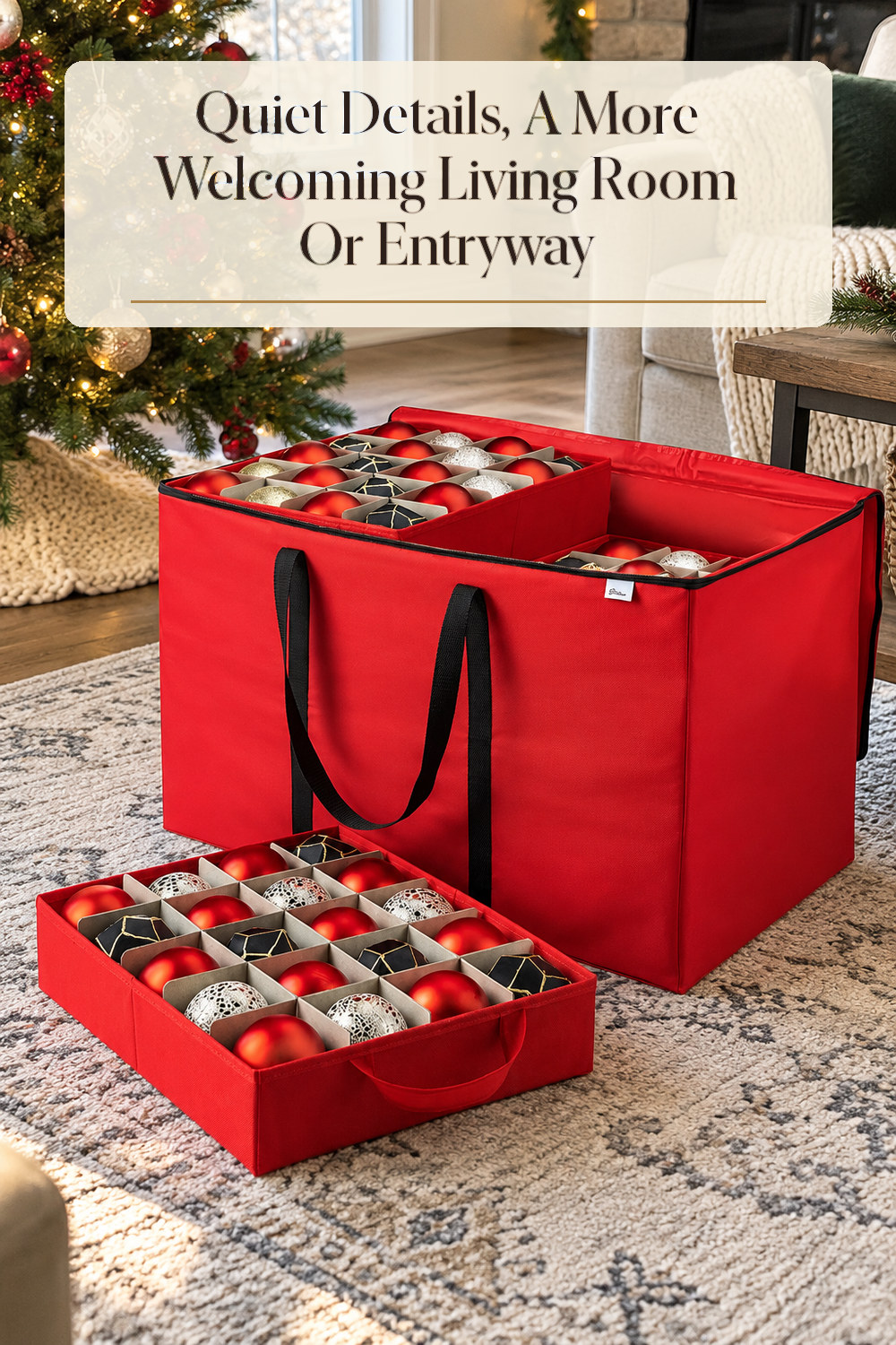 A realistic holiday decoration used naturally in a softly lit living room or entryway at home.