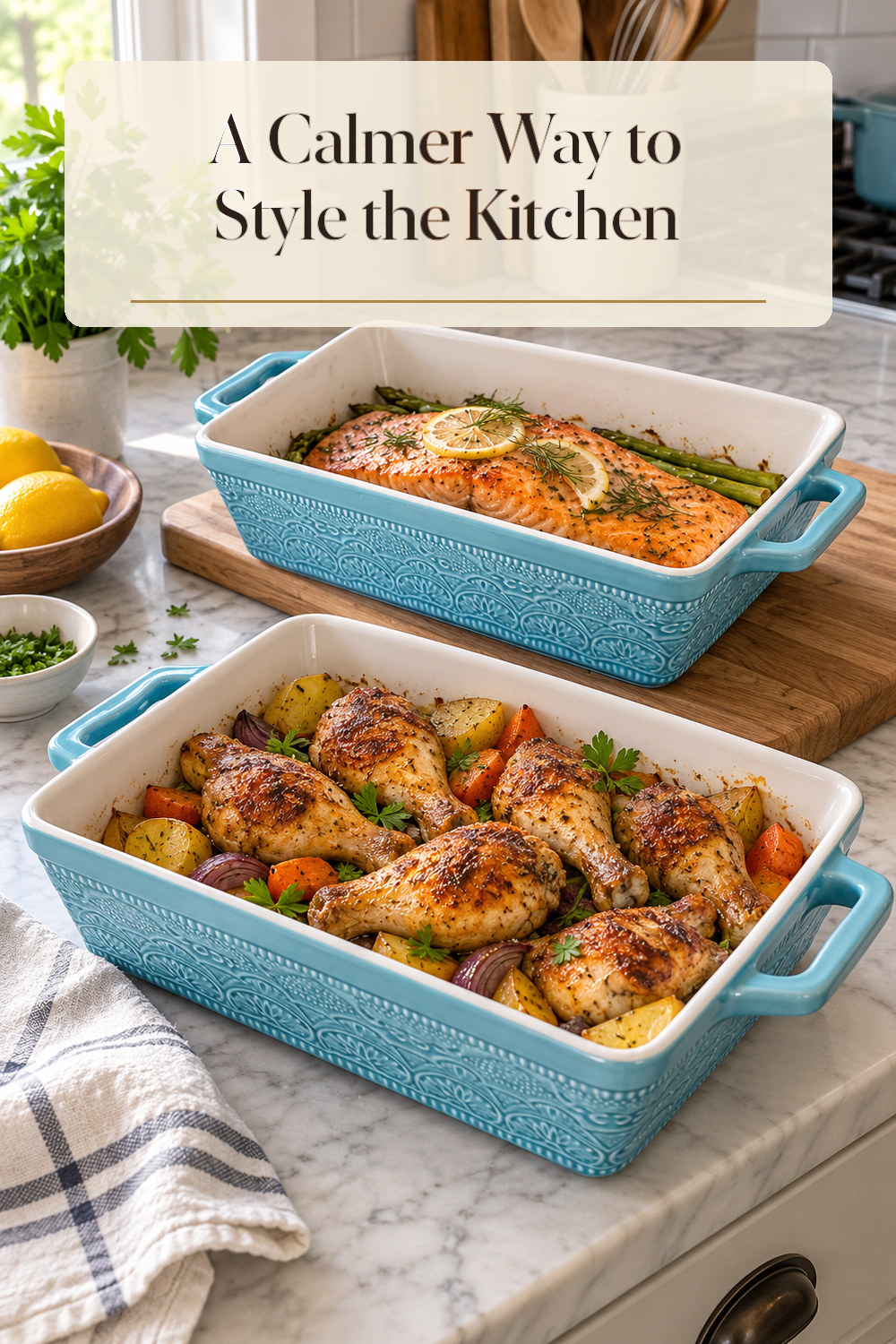 A realistic bakeware used naturally in a softly lit kitchen at home.