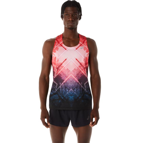 ASICS MARATHON SINGLET PINK RAVE DIVA PINK INDIGO BLUE 23