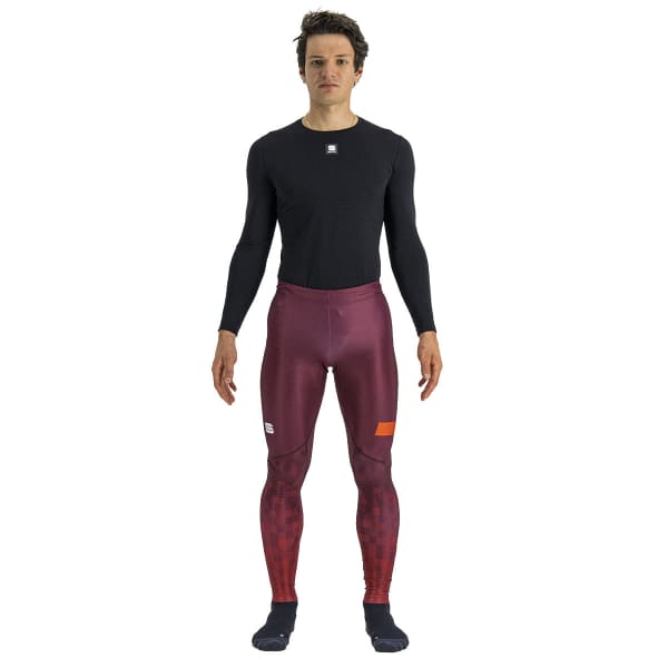 SPORTFUL-SQUADRA TIGHT RED WINE/RED RUMBA - Cross-country ski leggings