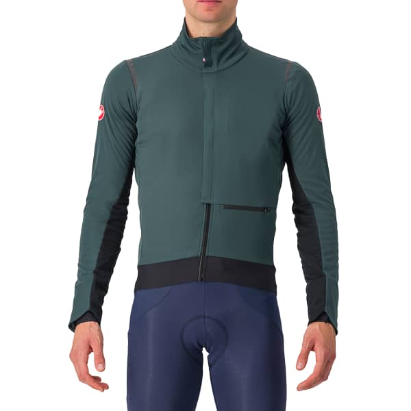 CASTELLI-ALPHA DOPPIO ROS JACKET ROVER GREEN/BLACK REFLEX CASTELLI-ALPHA DOPPIO ROS JACKET ROVER GREEN/BLACK REFLEX