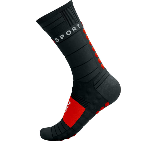 COMPRESSPORT-PRO RACING SOCKS WINTER RUN BLACK/HIGH RISK RED