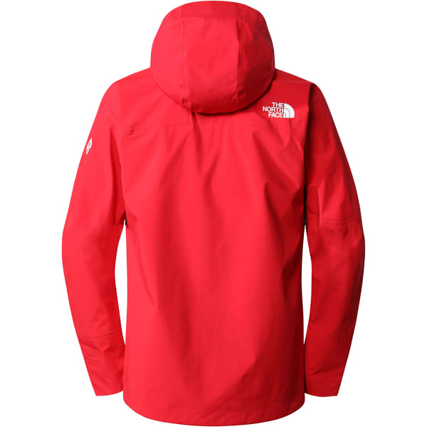 North face store red raincoat
