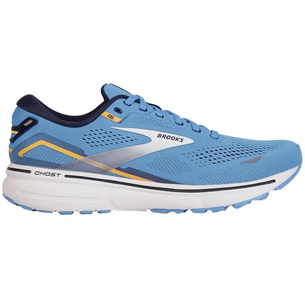 Tênis de corrida Brooks Ghost 15 azul branco amarelo SS23 l frete grátis