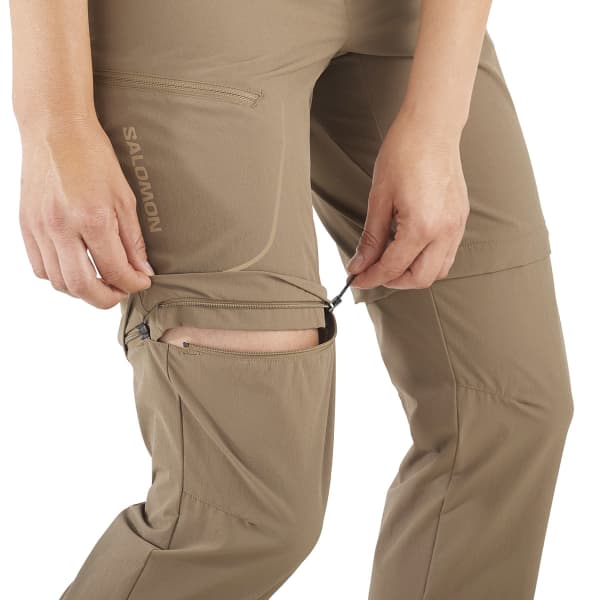 SALOMON-WAYFARER ZIP OFF PANTS W SHITAKE - Hiking trousers