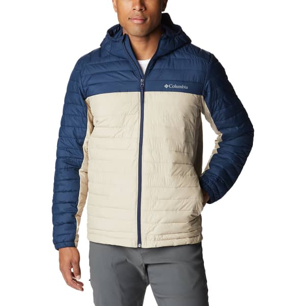 COLUMBIA-SILVER FALLS™ HOODED JKT ANCIENT FOSSIL/COLLEGIATE NAVY - Hiking  down jacket