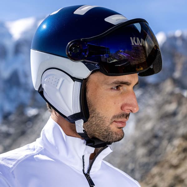 Kask Visière Chrome Bleu