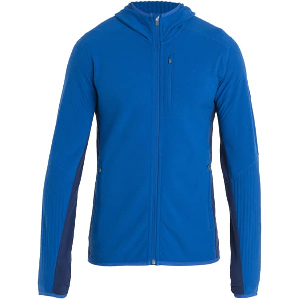 ICEBREAKER M DESCENDER LS ZIP HOOD LAZURITE ROYAL NAVY Veste polaire randonnee