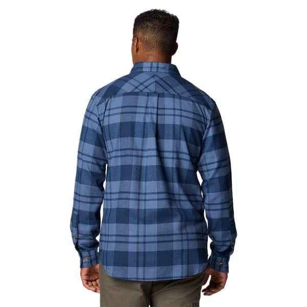Columbia Chemise Homme Bleu Orange Plaid Boutonnée Extérieur Chasse