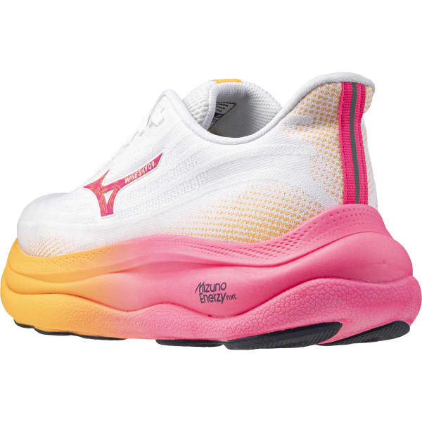 MIZUNO-WAVE SKY 9 WHITE/TANG ORANGE/PINK TETRA - Running shoe