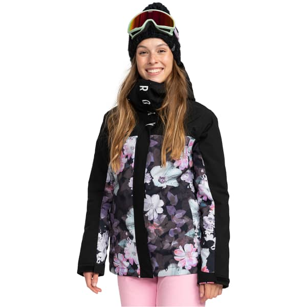 ROXY-GALAXY SNJT TRUE BLACK BLURRY FLOWER - Ski jacket