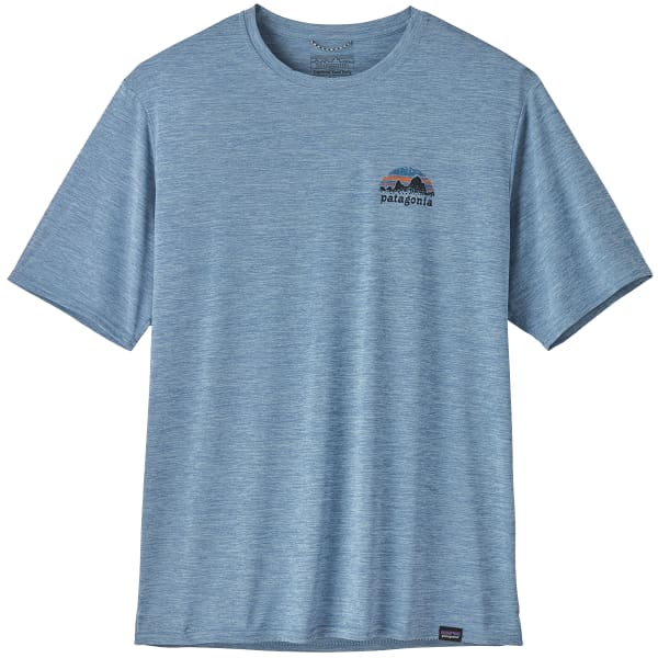 PATAGONIA-M'S CAP COOL DAILY GRAPHIC SHIRT SKYLINE STENCIL: STEAM BLUE X-DYE  - Hiking T-shirt