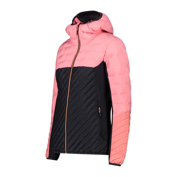 JACKET HOOD down CMP-WOMAN jacket PESCA - ANTRACITE HYBRID FIX Ski