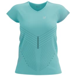 COMPRESSPORT-PERFORMANCE SS TSHIRT W AQUA/HOT PINK - Running T-shirt
