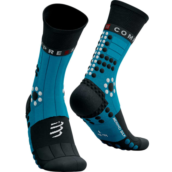 COMPRESSPORT-PRO RACING SOCKS WINTER TRAIL MOSAIC BLUE/BLACK