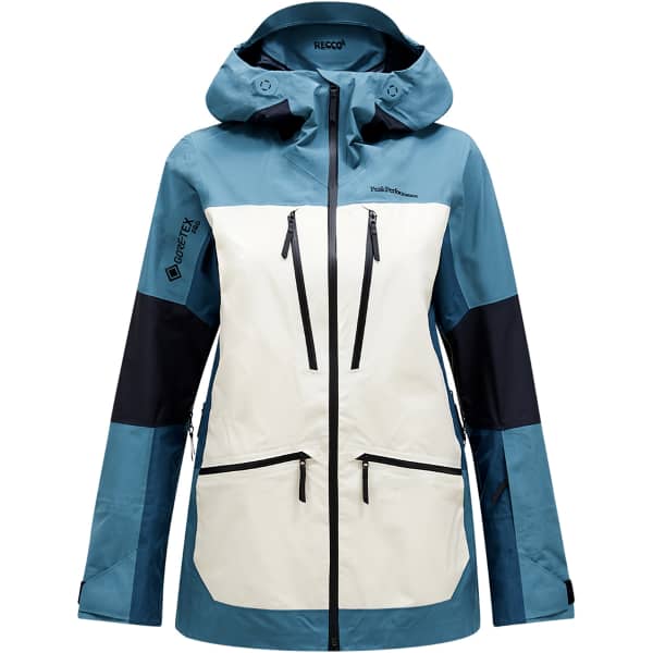 PEAK PERFORMANCE W VERTICAL GORE TEX PRO JACKET HYDRO FRESH SAND FOG INFINITY TEEL Ski jacket