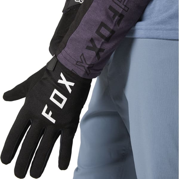 Gants longs FOX vtt Ranger Gel bleu pétrole décor gris - Vélo 9