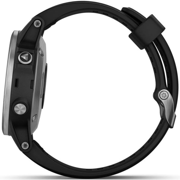 GARMIN-FENIX 5S PLUS SILVER W/BLACK BAND SILVER/BLACK - Montre cardio GPS