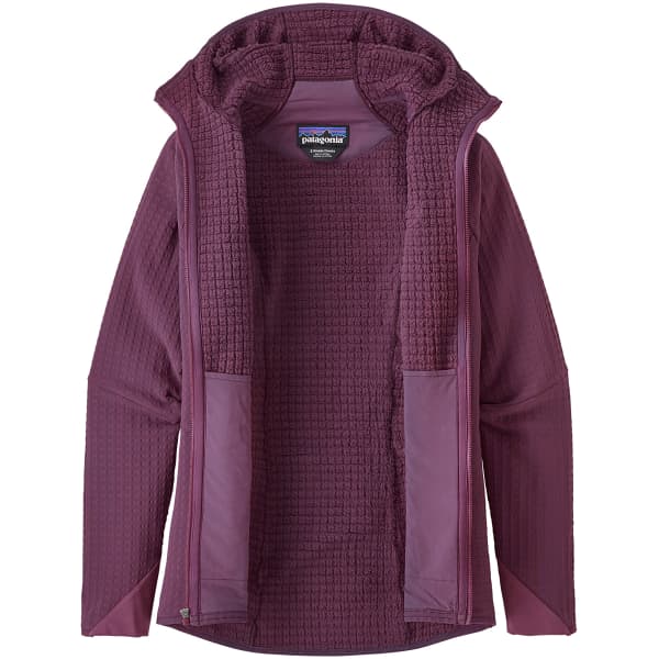 PATAGONIA-W'S R2 TECHFACE HOODY NIGHT PLUM - Hiking fleece jacket