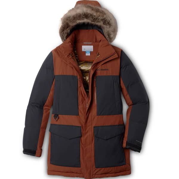 COLUMBIA MARQUAM PEAK FUSION PARKA DARK AMBER BLACK 22