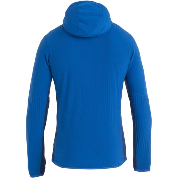 ICEBREAKER M DESCENDER LS ZIP HOOD LAZURITE ROYAL NAVY Hiking fleece jacket