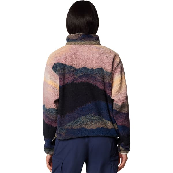 Columbia Helvetia II Printed Cropped Half Snap Fleece In Sunstone Retroscape Orange
