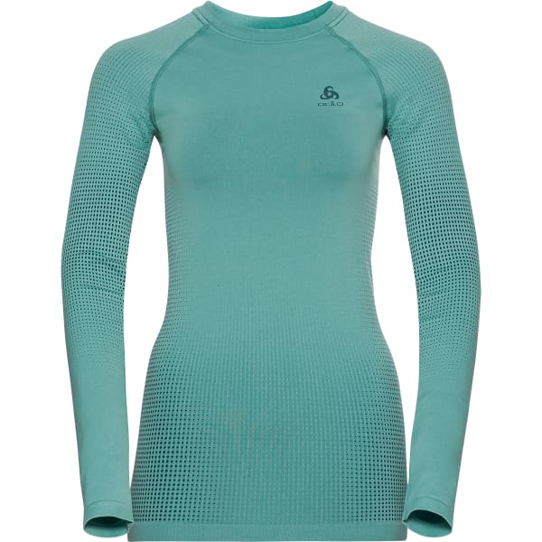 ODLO CREW NECK LS PERFORMANCE WARM ECO BLUE WING TEAL POLYNYA Thermal T shirt