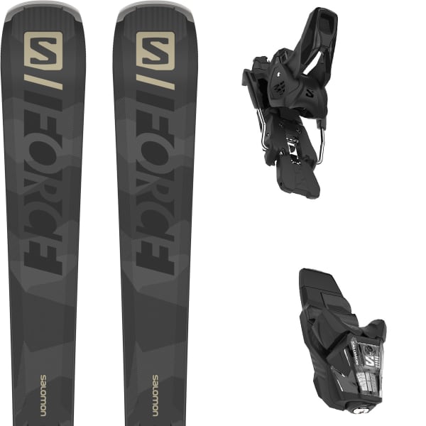 SALOMON-S/FORCE BOLD + E M12 GW BLACK/BROWN - Alpine ski set