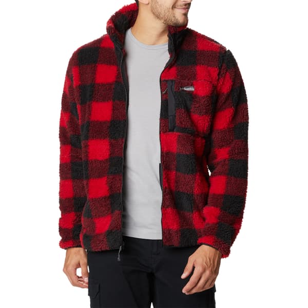 Red check fleece jacket best sale