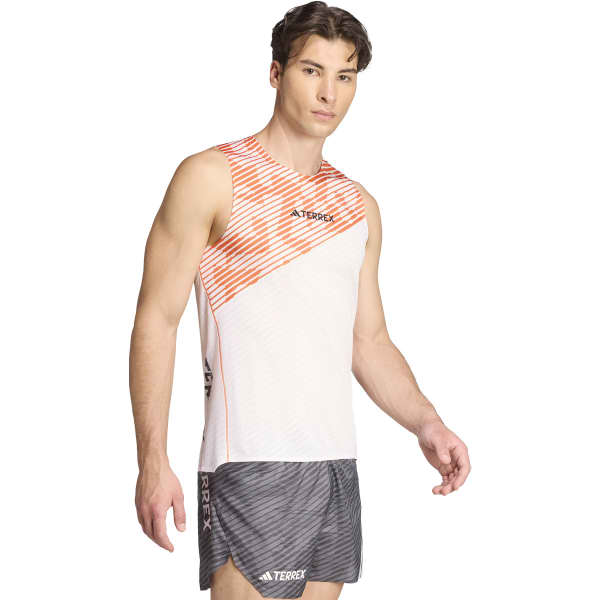 ADIDAS TERREX TECHROCK PRO TANK TOP WHITE / SEMI IMPACT ORANGE