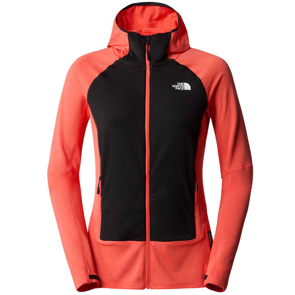 THE NORTH FACE W BOLT POLARTEC HOODIE RADIANT ORANGE TNF BLACK 24