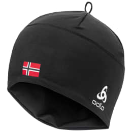BU FR ODLO ODLO POLYKNIT FAN WARM ECO HAT BLACK-NORWEGIAN FLAG 25 - Ekosport