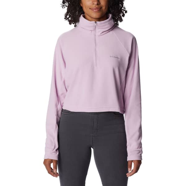 Cropped fleece pullover hot sale