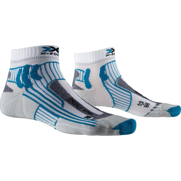 Chaussettes Running X-SOCKS Marathon Lady - Femme - Blanc/Bleu - Protection Ampoules