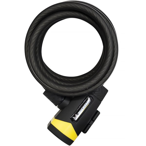 Antivol Vélo MICHELIN Spirale 200cm - Câble Acier Tressé 12mm - Avec Support Et Clés