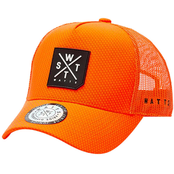 Orange trucker hat top