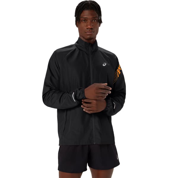 ASICS ICON JACKET PERFORMANCE PERFORMANCE BLACK STADIUM ORANGE Running jacket