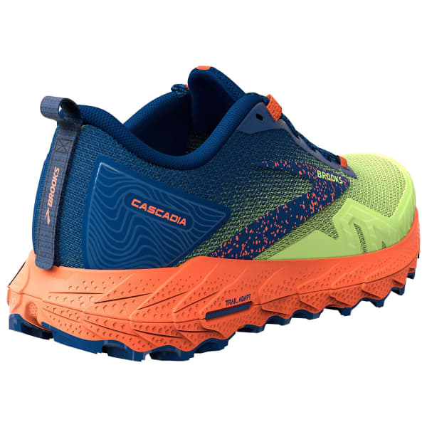 BROOKS CASCADIA 17 SHARP GREEN NAVY FIRECRACKER 23