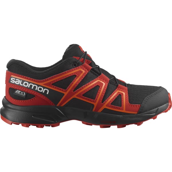 SALOMON SPEEDCROSS CSWP J BLACK FIERY RED SHOCKING ORANGE Trail running shoes