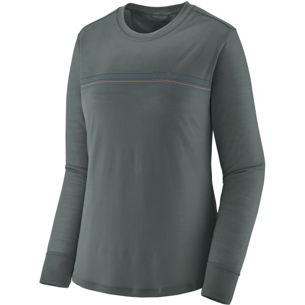 PATAGONIA W'S L/S CAP COOL MERINO GRAPHIC SHIRT FITZ ROY FADER/NOUVEAU ...