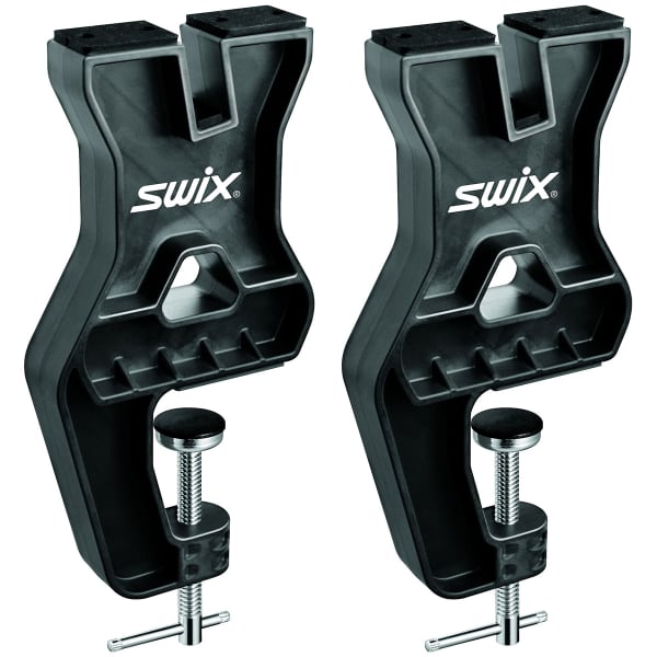 Swix Pro Adjustable Aluminum Snowboard Tuning Vise - Red Workbench Clamp For Waxing & Edges