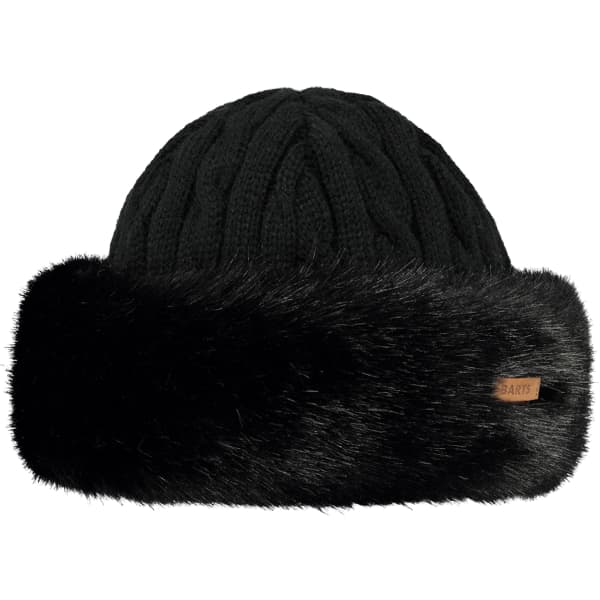 BARTS FUR CABLE BANDHAT BLACK Bonnet ski