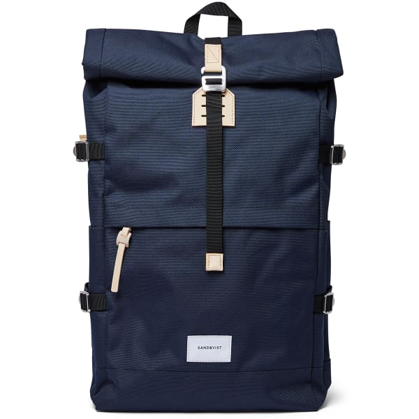 SANDQVIST BERNT NAVY NATURAL LEATHER Lifestyle rugzak