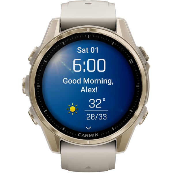 GARMIN FENIX 8 AMOLED 43MM SAPPHIRE TITANE SOFT GOLD GPS cardio horloge